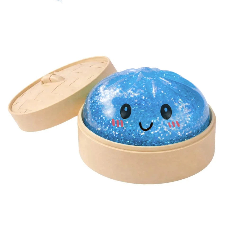 Giant Dumpling Squishy Toy with Bamboo Steamer – Realistic Stress Relief Gift