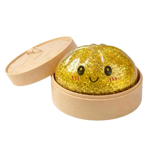 Giant Dumpling Squishy Toy with Bamboo Steamer – Realistic Stress Relief Gift