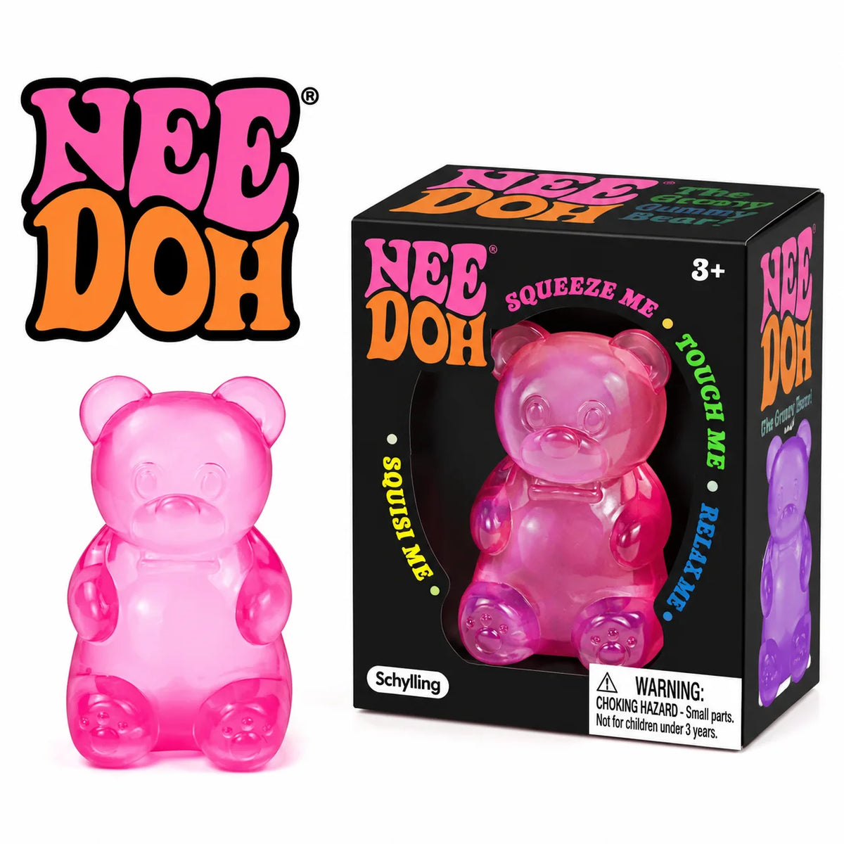 Needoh Gummy Bear Squishy Fidget Toy — Soft TPR Sensory Squeeze Ball