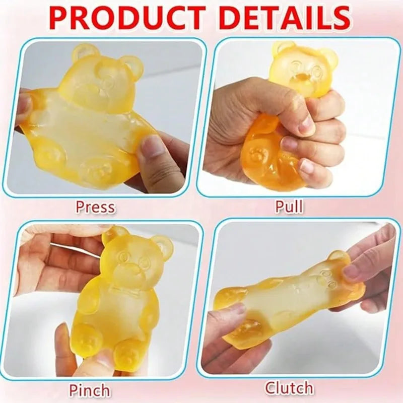 Needoh Gummy Bear Squishy Fidget Toy — Soft TPR Sensory Squeeze Ball