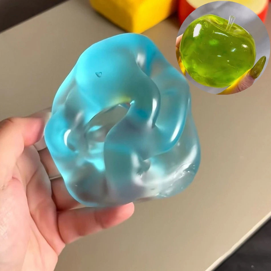 Squishy Green Apple Stress Ball — Soft Fidget & Sensory Toy