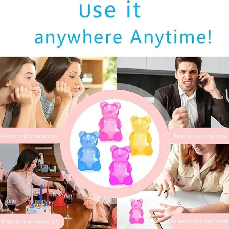 Needoh Gummy Bear Squishy Fidget Toy — Soft TPR Sensory Squeeze Ball