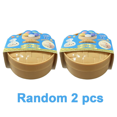 Giant Dumpling Squishy Toy with Bamboo Steamer – Realistic Stress Relief Gift