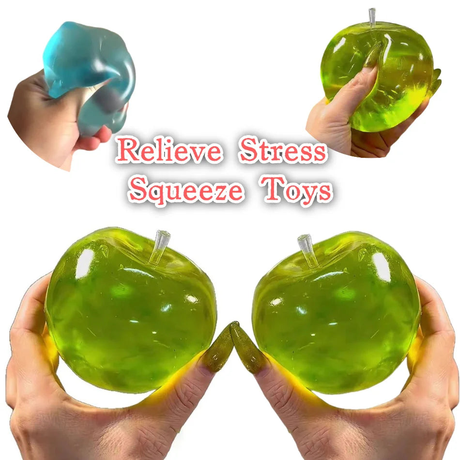 Squishy Green Apple Stress Ball — Soft Fidget & Sensory Toy