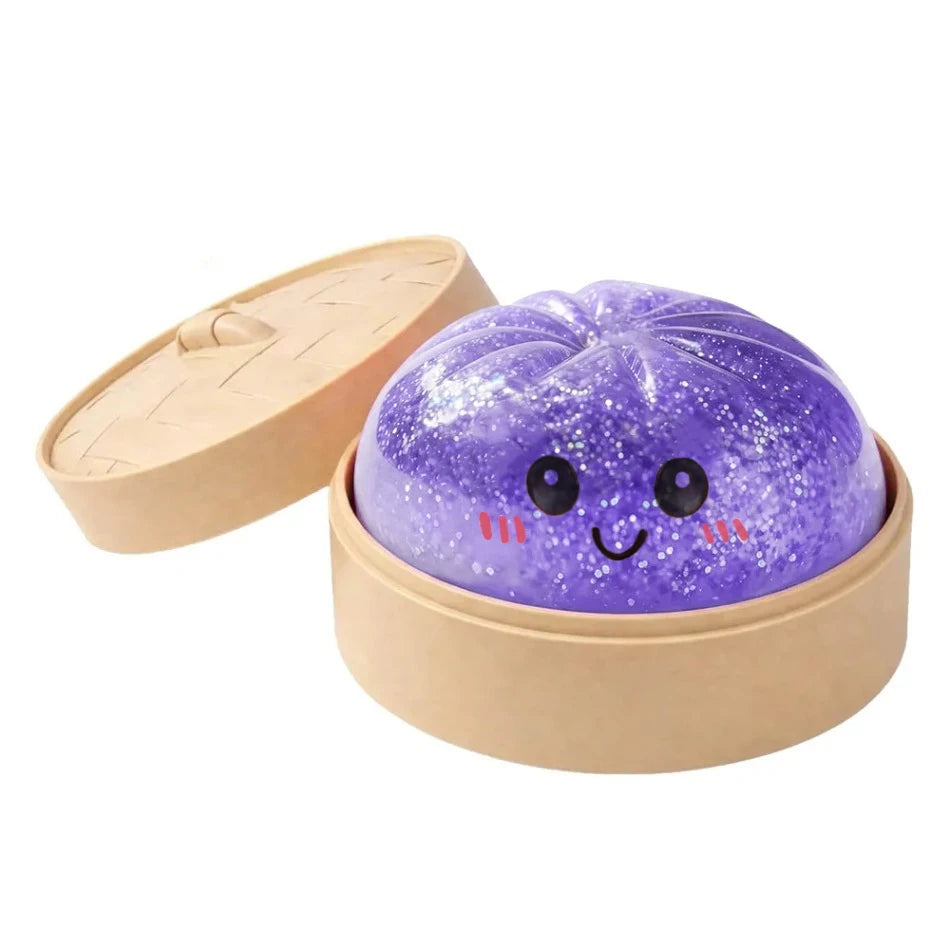 Giant Dumpling Squishy Toy with Bamboo Steamer – Realistic Stress Relief Gift